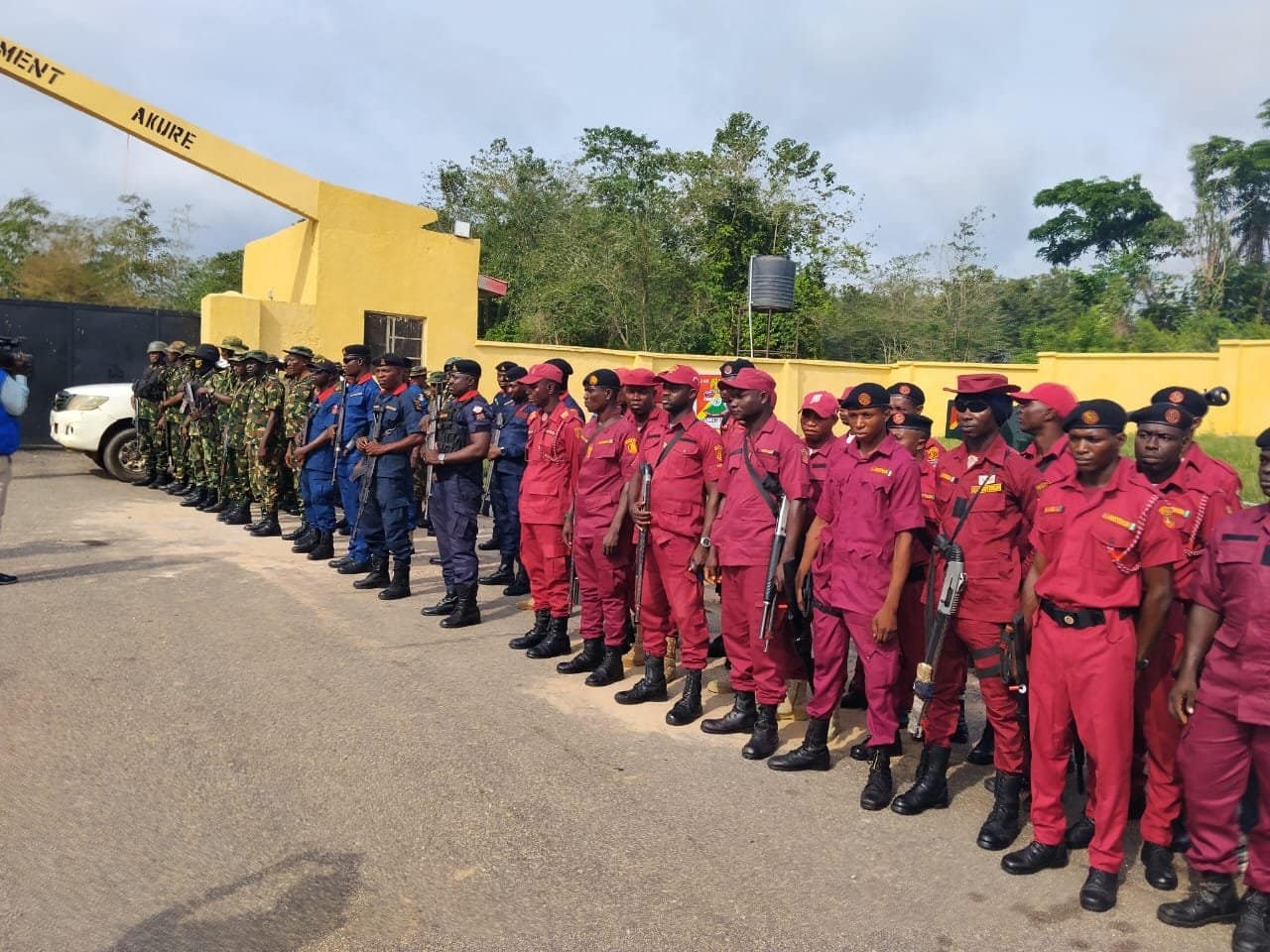 Security agencies stage show of force in Ondo amid rising insecurity 